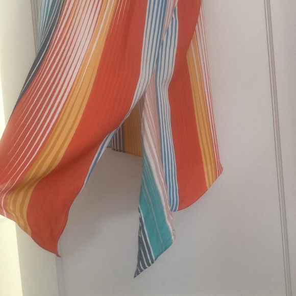 Rachel Zoe striped front side tie sleeveless blouse - Picture 5 of 11